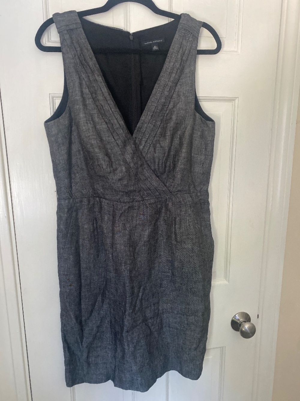 Linen Banana republic gray dress with pockets